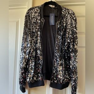 Anna-Kaci Sequin Zip-Up Jacket
